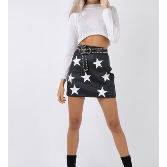 Princess Polly Dresses & Skirts - Princess Polly 2 Starboy Mini Skirt Faux Leather